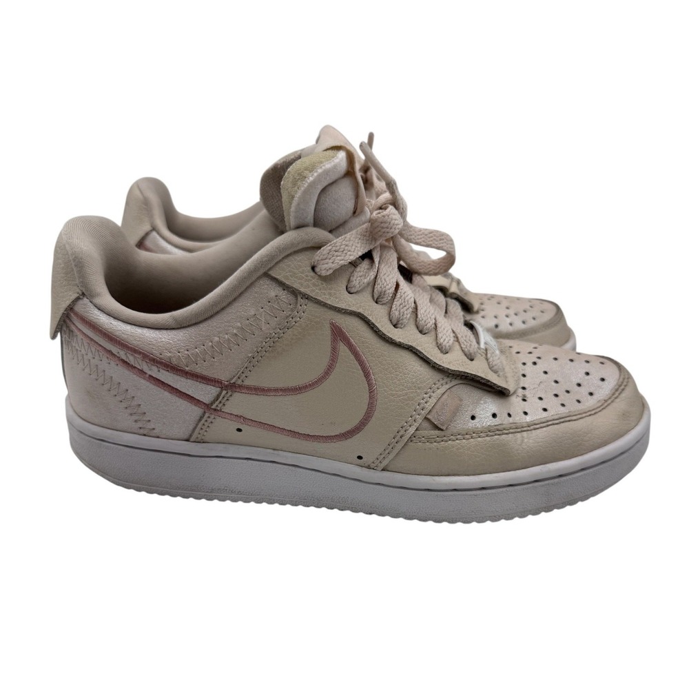 Nike Women's 6 Pearl Court Vision Low Next Nature Metallic Sneakers DM0838-200